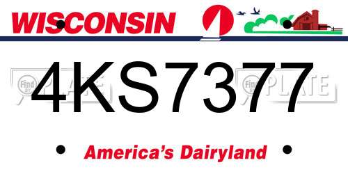 4KS7377 Wisconsin License Plate