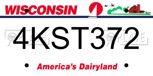 4KST372 Wisconsin License Plate