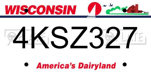 4KSZ327 Wisconsin License Plate