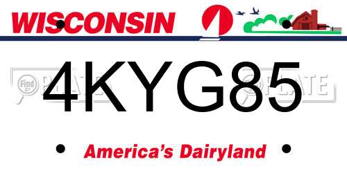 4KYG85 Wisconsin License Plate