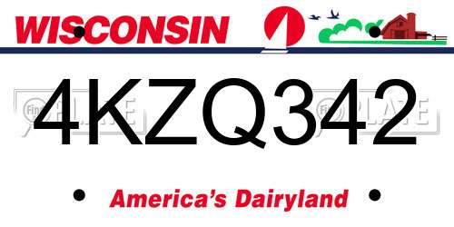 4KZQ342 Wisconsin License Plate