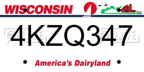 4KZQ347 Wisconsin License Plate
