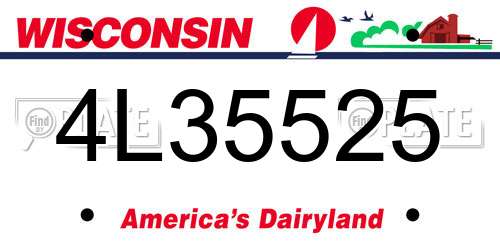 4L35525 Wisconsin License Plate