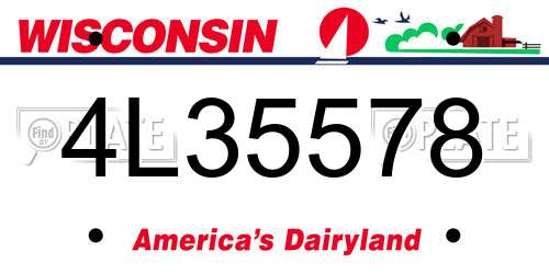 4L35578 Wisconsin License Plate