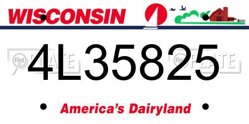 4L35825 Wisconsin License Plate