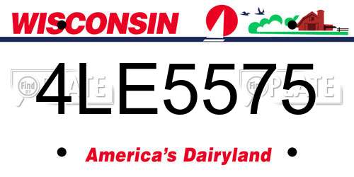 4LE5575 Wisconsin License Plate