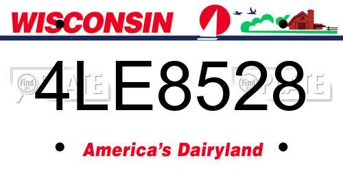 4LE8528 Wisconsin License Plate