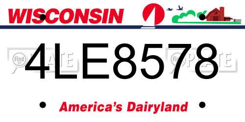 4LE8578 Wisconsin License Plate