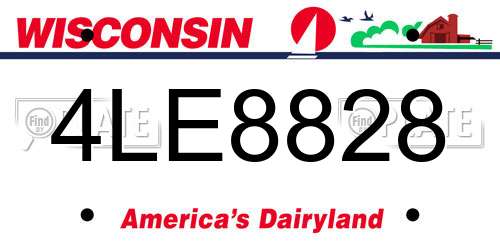 4LE8828 Wisconsin License Plate