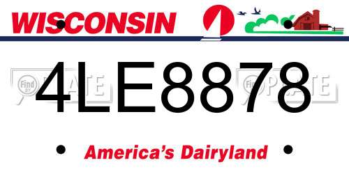 4LE8878 Wisconsin License Plate