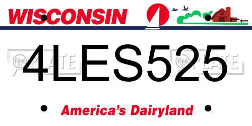 4LES525 Wisconsin License Plate