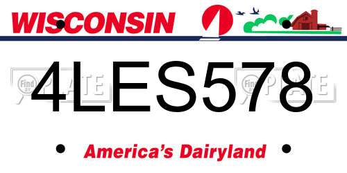 4LES578 Wisconsin License Plate