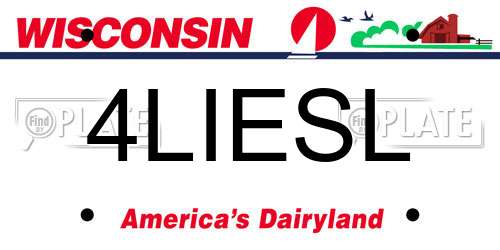 4LIESL Wisconsin License Plate