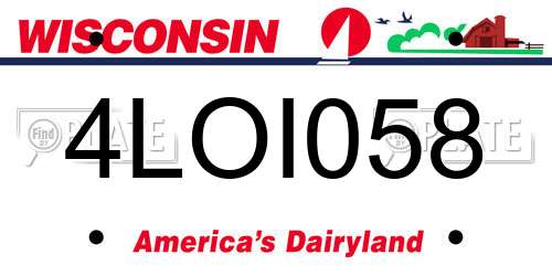 4LOI058 Wisconsin License Plate