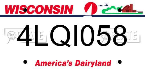 4LQI058 Wisconsin License Plate
