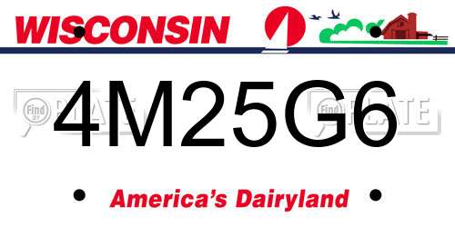 4M25G6 Wisconsin License Plate