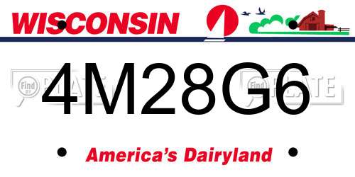 4M28G6 Wisconsin License Plate