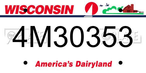 4M30353 Wisconsin License Plate