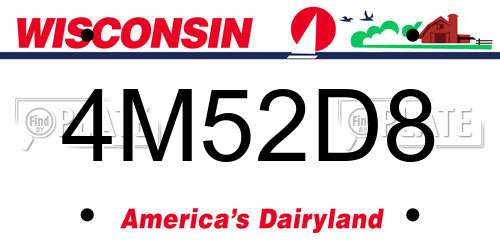 4M52D8 Wisconsin License Plate
