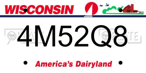 4M52Q8 Wisconsin License Plate