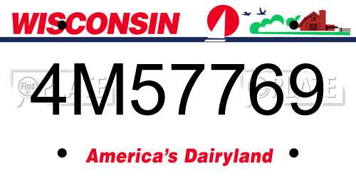 4M57769 Wisconsin License Plate