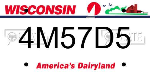 4M57D5 Wisconsin License Plate