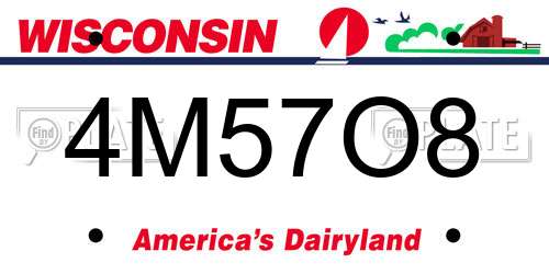 4M57O8 Wisconsin License Plate