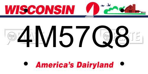 4M57Q8 Wisconsin License Plate