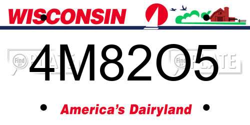 4M82O5 Wisconsin License Plate