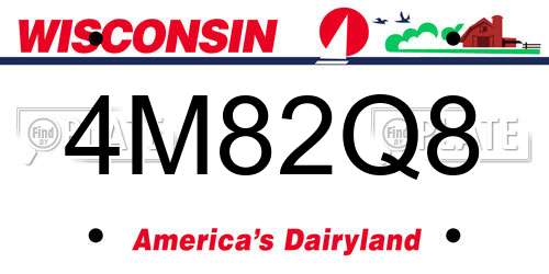 4M82Q8 Wisconsin License Plate