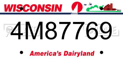4M87769 Wisconsin License Plate