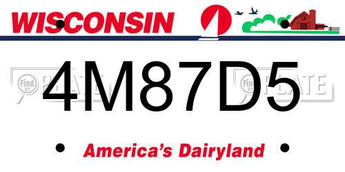 4M87D5 Wisconsin License Plate