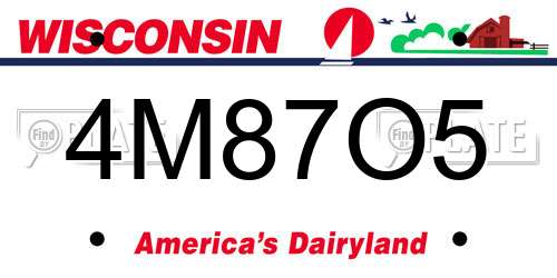 4M87O5 Wisconsin License Plate