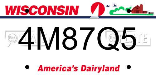 4M87Q5 Wisconsin License Plate