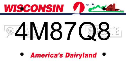4M87Q8 Wisconsin License Plate