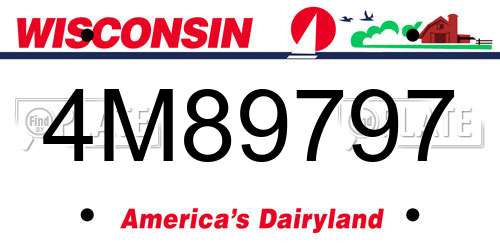4M89797 Wisconsin License Plate