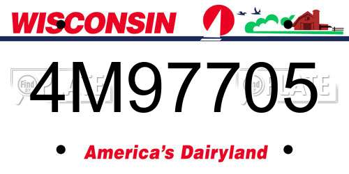 4M97705 Wisconsin License Plate