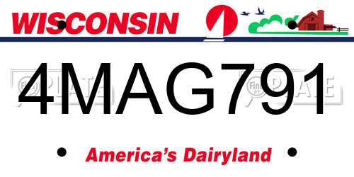4MAG791 Wisconsin License Plate