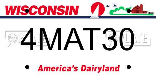 4MAT30 Wisconsin License Plate