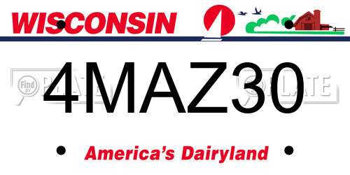 4MAZ30 Wisconsin License Plate