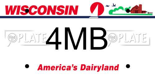 4MB Wisconsin License Plate