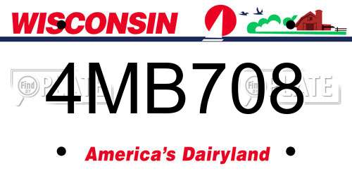 4MB708 Wisconsin License Plate