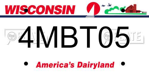 4MBT05 Wisconsin License Plate