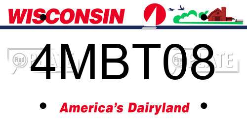 4MBT08 Wisconsin License Plate