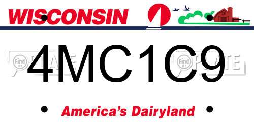 4MC1C9 Wisconsin License Plate