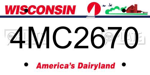 4MC2670 Wisconsin License Plate