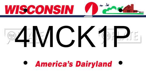 4MCK1P Wisconsin License Plate