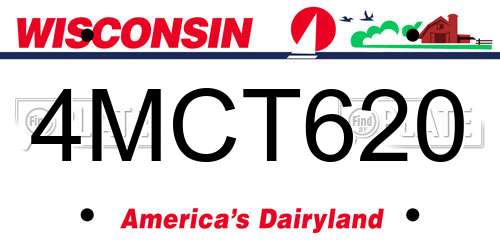 4MCT620 Wisconsin License Plate