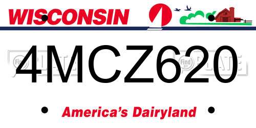 4MCZ620 Wisconsin License Plate