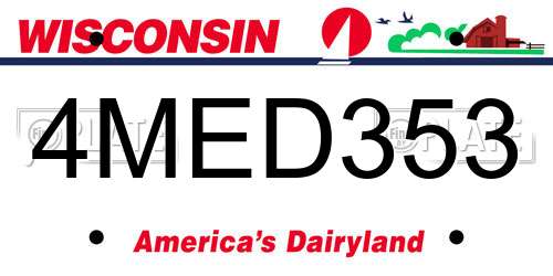 4MED353 Wisconsin License Plate